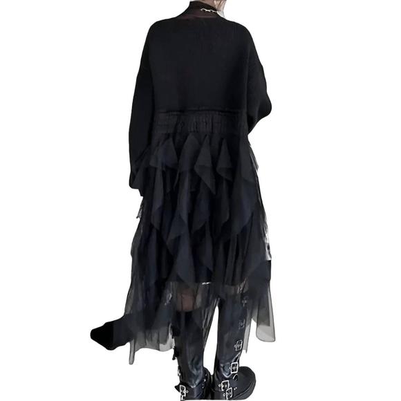 NEW MADONNA & CO. tulle trim sweater dress in black - Picture 5 of 5